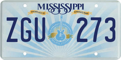 MS license plate ZGU273