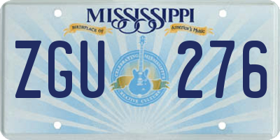 MS license plate ZGU276