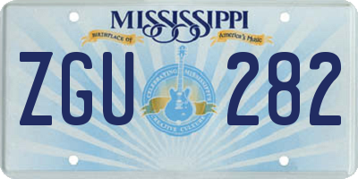 MS license plate ZGU282