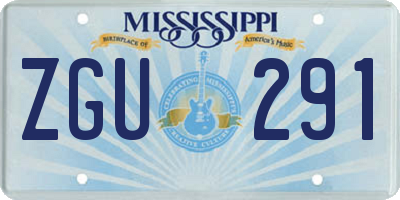 MS license plate ZGU291