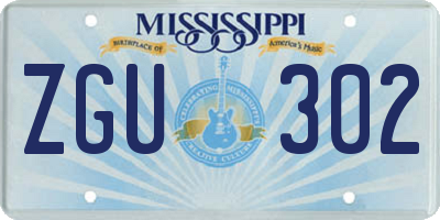 MS license plate ZGU302