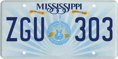 MS license plate ZGU303