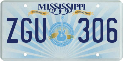 MS license plate ZGU306