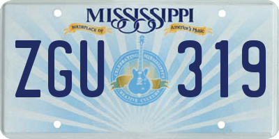 MS license plate ZGU319