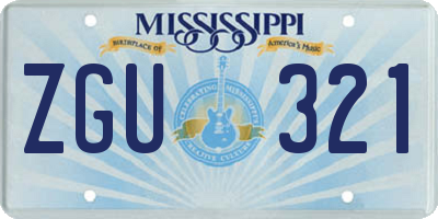 MS license plate ZGU321