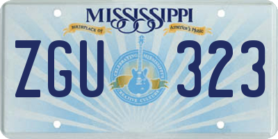 MS license plate ZGU323
