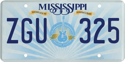 MS license plate ZGU325