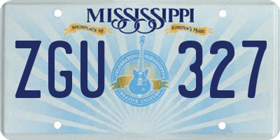 MS license plate ZGU327