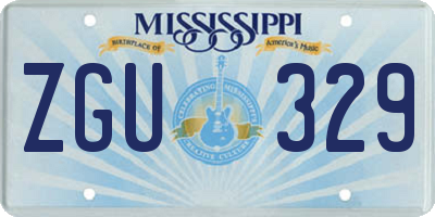 MS license plate ZGU329