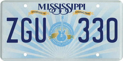 MS license plate ZGU330