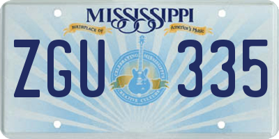 MS license plate ZGU335
