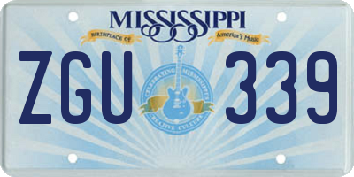 MS license plate ZGU339