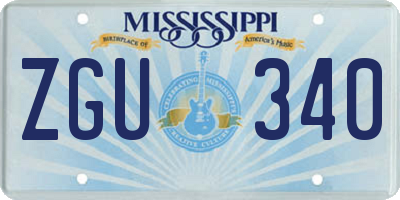 MS license plate ZGU340