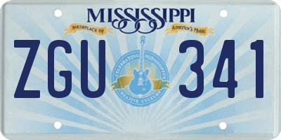MS license plate ZGU341