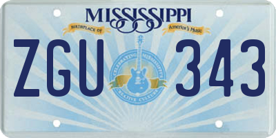 MS license plate ZGU343