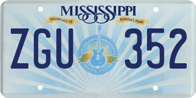 MS license plate ZGU352