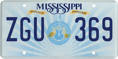MS license plate ZGU369