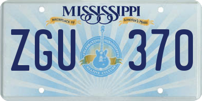 MS license plate ZGU370