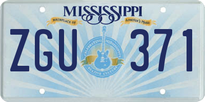 MS license plate ZGU371