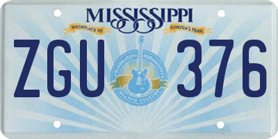MS license plate ZGU376