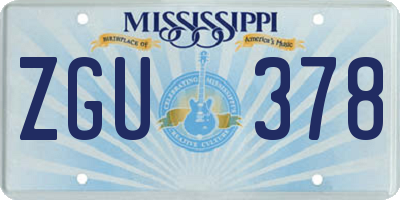 MS license plate ZGU378
