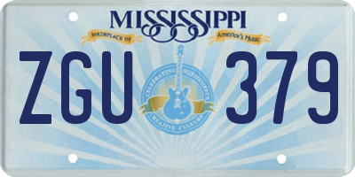 MS license plate ZGU379