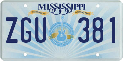 MS license plate ZGU381