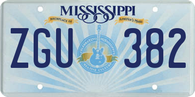 MS license plate ZGU382