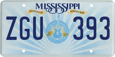 MS license plate ZGU393