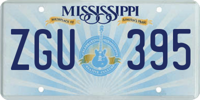 MS license plate ZGU395