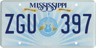 MS license plate ZGU397