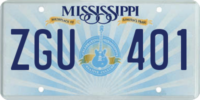MS license plate ZGU401