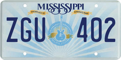 MS license plate ZGU402