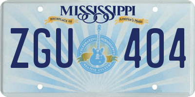 MS license plate ZGU404