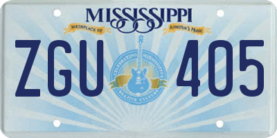 MS license plate ZGU405