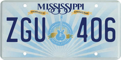 MS license plate ZGU406