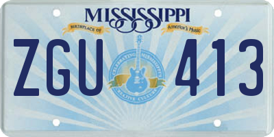 MS license plate ZGU413