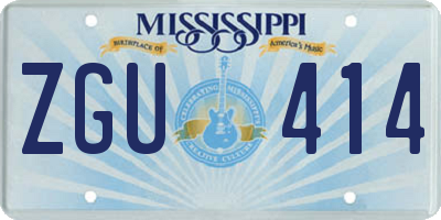 MS license plate ZGU414