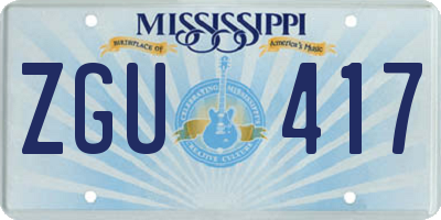 MS license plate ZGU417
