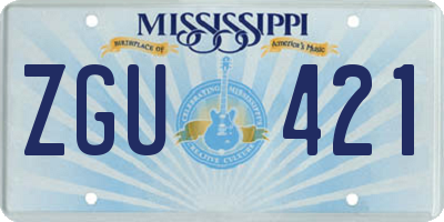 MS license plate ZGU421
