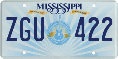 MS license plate ZGU422