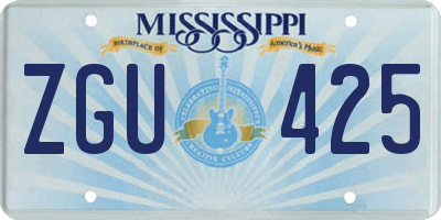 MS license plate ZGU425
