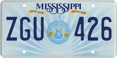 MS license plate ZGU426