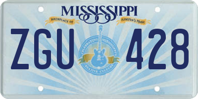 MS license plate ZGU428