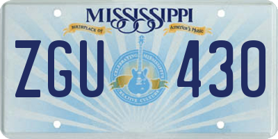 MS license plate ZGU430