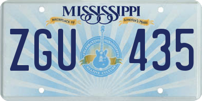MS license plate ZGU435