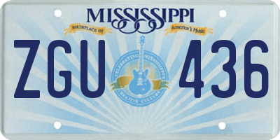 MS license plate ZGU436