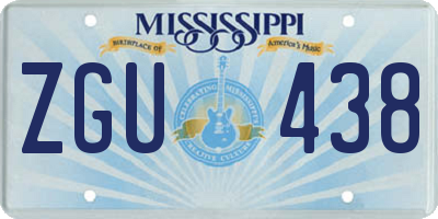 MS license plate ZGU438