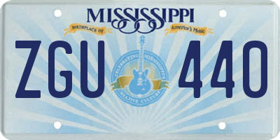 MS license plate ZGU440