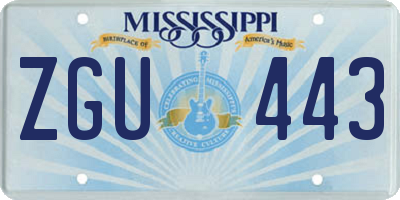 MS license plate ZGU443